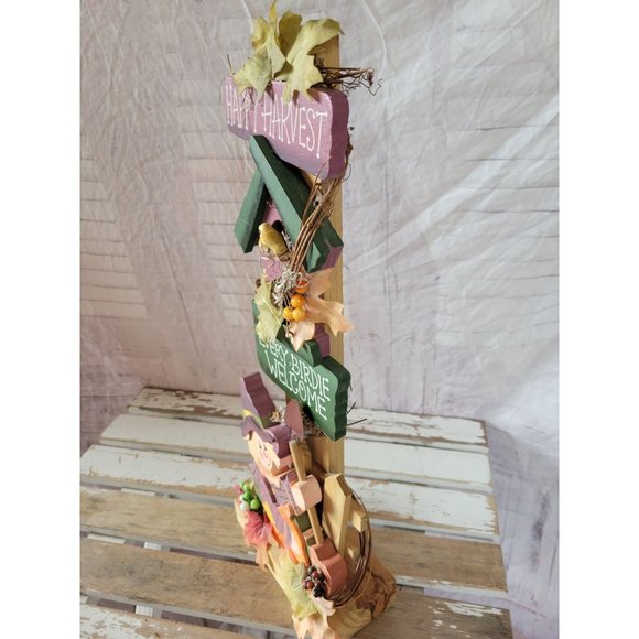 Halloween fall scarecrow country folk art birdhouse fall decor home kitchen - Picture 5 of 8